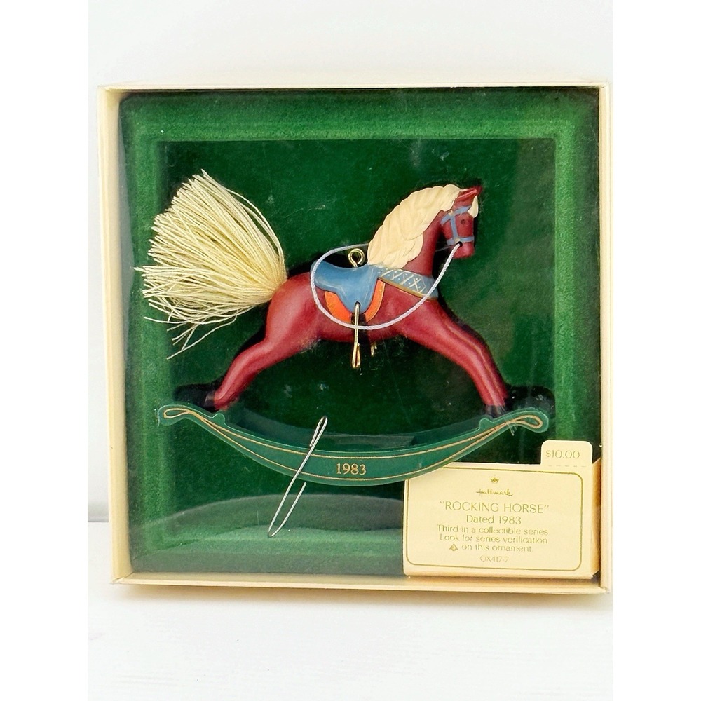 Hallmark Vintage 1983 Rocking Horse Ornament In Box